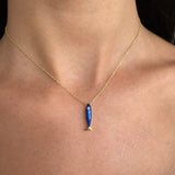 Gold- Enamel Fish Eye of Protection Sterling Silver Necklace