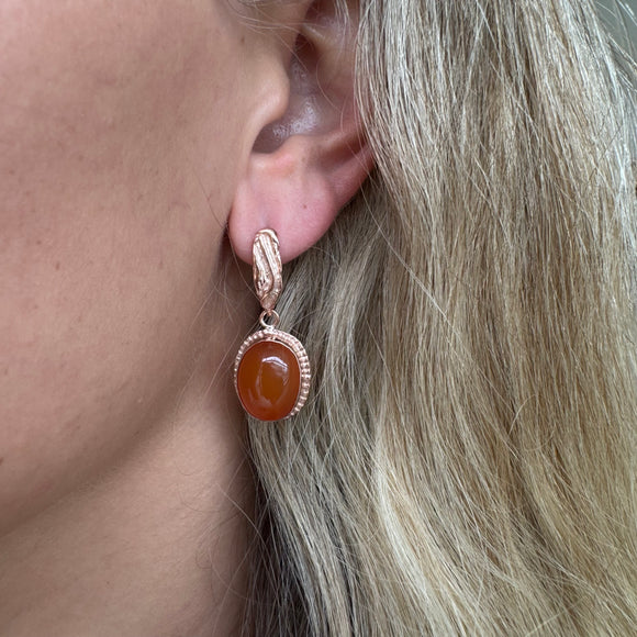 Silver - Carnelian Earrings