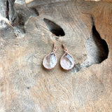 Silver - Rose Quartz Earrings