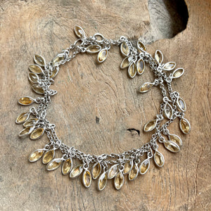 Silver- Citrine Marquis Sterling Silver Necklace