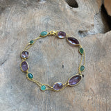 Silver- Amethyst and Emerald Sterling Silver Necklace