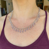 Silver- Amethyst Marquis Sterling Silver Necklace