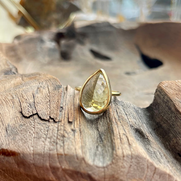 Yellow Topaz Ring in Gold