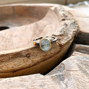 Silver - Dainty one of a kind Aquamarine Ring