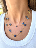 Silver- Blue Kynite Sterling Silver Necklace