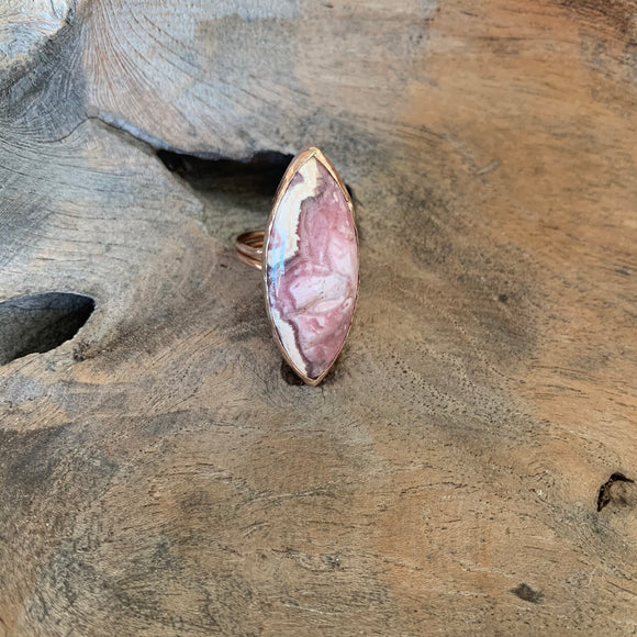 Rhodochrosite Ring in Rose Gold