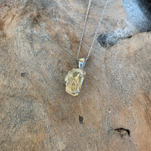 Silver - Raw Citrine Necklace