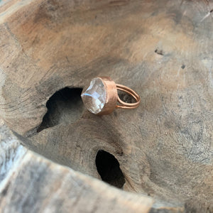 Clear Quartz Ring in Rose Gold