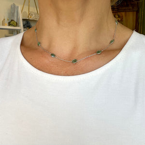 Silver- Emerald Sterling Silver Necklace