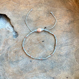 Silver - Labradorite Adjustable Beaded Bracelet