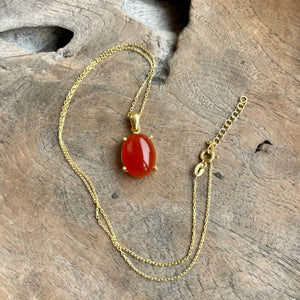 Silver- Carnelian Sterling Silver Necklace