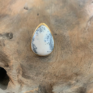 Merlinite Opal Ring in Gold