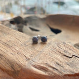 Silver - Lapis Lazuli Stud Earrings
