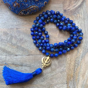 Lapis Lazuli Mala with Adi Shakti Guru Bead