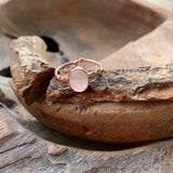 Silver - Rose Quartz Dainty Ring