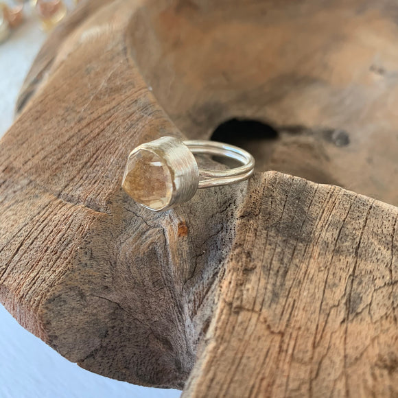 Yellow Topaz Ring in Silver