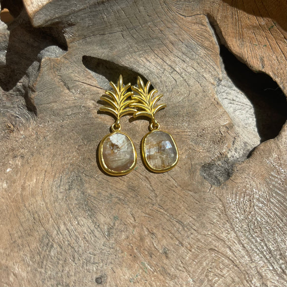 Silver- Yellow Sapphire Earrings in Gold