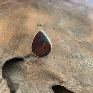 Bloodstone Ring in Sterling Silver