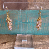 Silver - Rose Quartz Grape Earrings