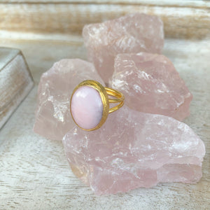 Pink Opal Ring in Gold