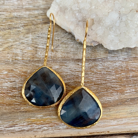 Sapphire Gold Plated Earrings