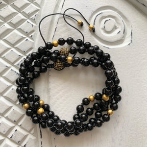 Black Onyx Adjustable Mala