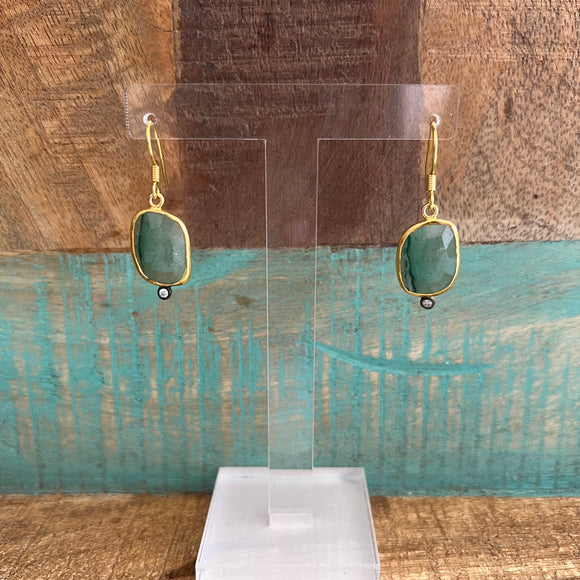 Silver - Siberian Emerald Earrings in Gold