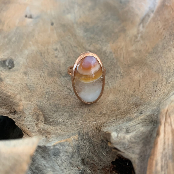 Oval Carnelian Ring in Rose Gold