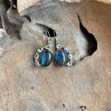 Silver - Labradorite and Aquamarine Earring