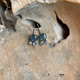 Silver - Labradorite and Aquamarine Earring