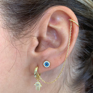 Silver - Dainty Eye of Protection Stud Earrings