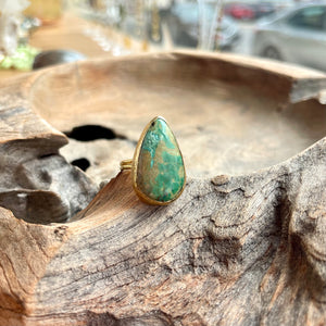 Chrysocolla Ring in Gold