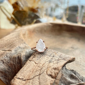 Moonstone Ring in Rose Gold
