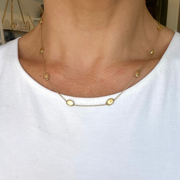 Silver- Citrine Sterling Silver Necklace