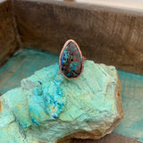 Teardrop Chrysocolla Ring in Rose Gold