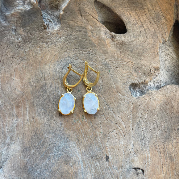 Silver - Moonstone Earrings