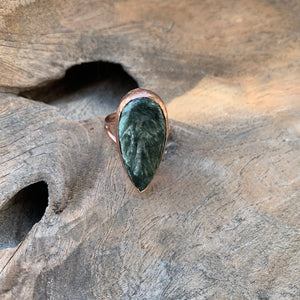 Seraphinite Ring in Rose Gold