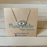 Silver - Eye of Protection Adjustable Necklace