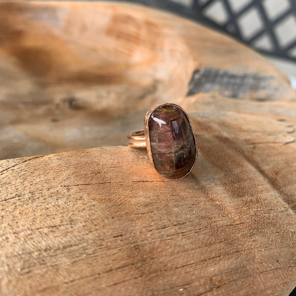 Watermelon Tourmaline Ring in Rose Gold