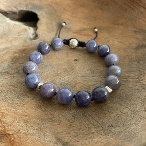 Tanzanite Adjustable Beaded Bracelet 10mm