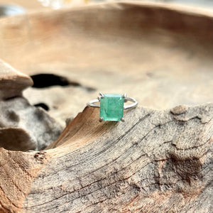 Emerald Ring in Silver