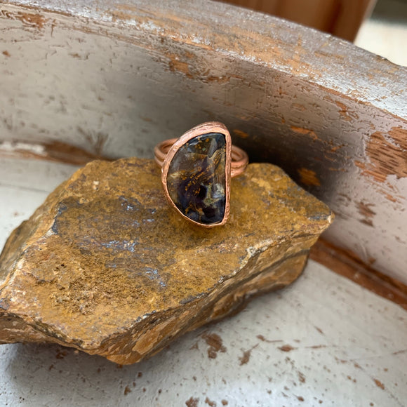 Pietersite Ring in Rose Gold Small