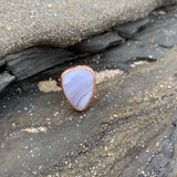 Chalcedony or Blue Lace Agate Ring in Rose Gold