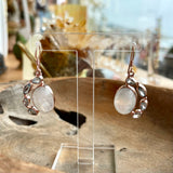 Silver - Moonstone And Aquamarine Earrings