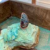 Chrysocolla Ring in Rose Gold