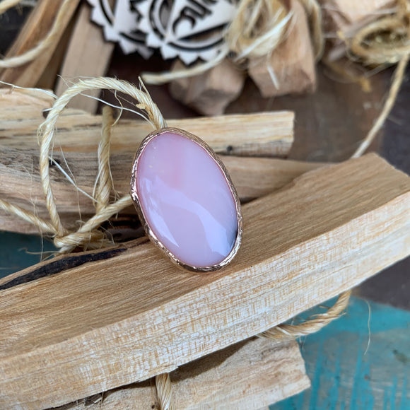 Pink Opal Ring in Rose Gold