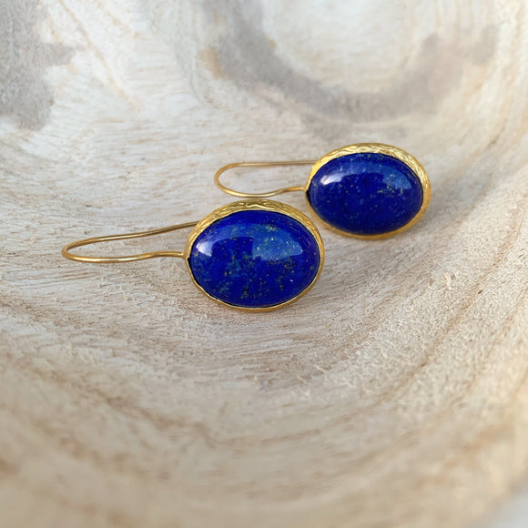 Lapis Lazuli Earrings in Gold